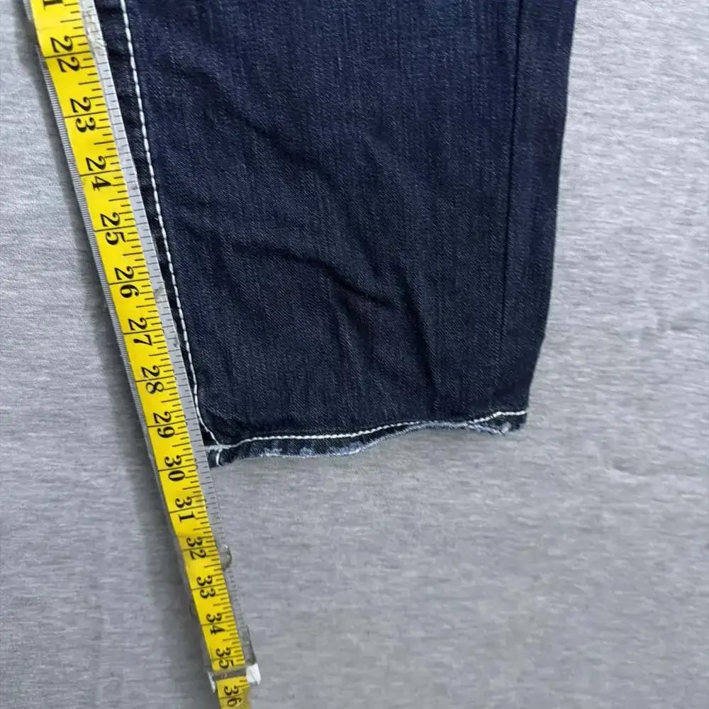 True Religion Men's 36 Blue Denim Ricky Big T Straight Leg Flap Pocket Jeans